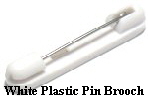 White Plastic Pin Brooch White Plastic Pin Brooch
